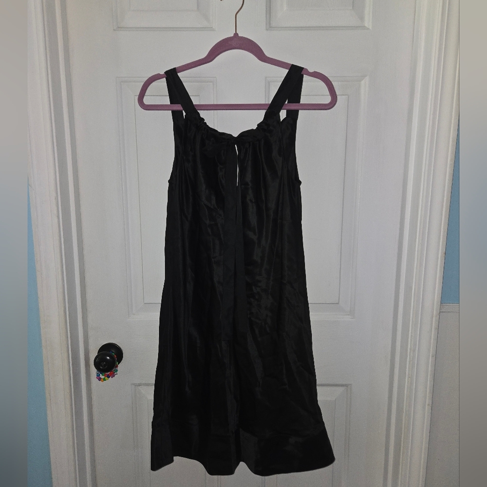 The Limited Silk Medium Bow Back Mini Little Black Dress - Picture 3 of 7
